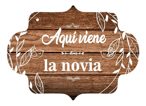 Letrero Paje Boda Decoración 40x30cm P09 Personalizado