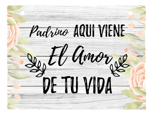 Letrero Cuadro Paje Boda Decoración 40x30cm P01 C13