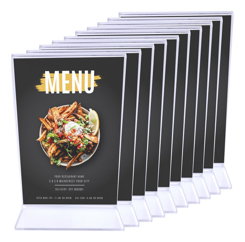 Porta Menú Acrílico Doble Vista Restaurantes Pack 35 Ud. M2