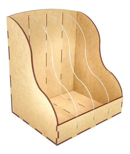 Organizador De Oficina Revistero Madera Mdf 6mm 4 Espacios