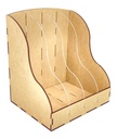 Organizador De Oficina Revistero Madera Mdf 6mm 4 Espacios