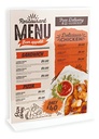 Porta Menu Acrílico Doble Vista Restaurantes Carta Vertical
