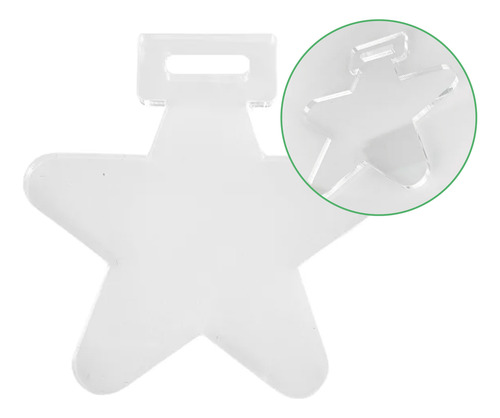 Medalla Acrílico Estrella Transparente 3mm 6cm Pack 30