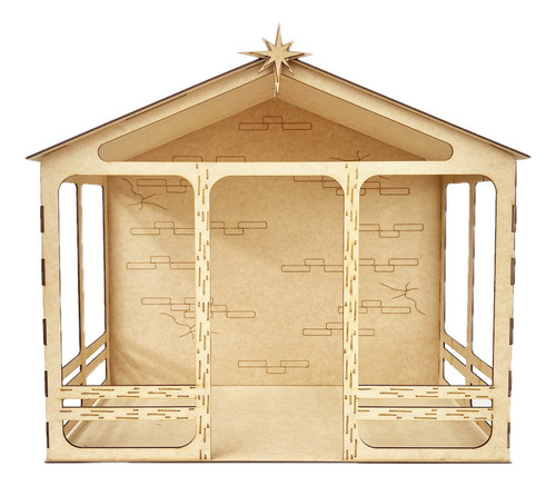 Nacimiento Navideño Pesebre Niño Dios Decoración Mdf 54cm