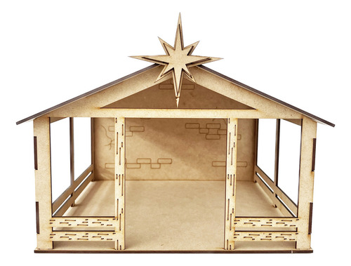 Nacimiento Navideño Pesebre Niño Dios Decoración Mdf 