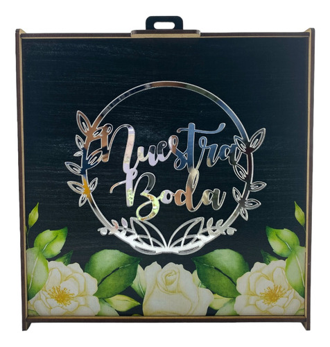 Caja Buzón Sobres Alcancía Nuestra Boda Plata