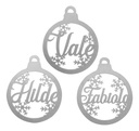 Kit 10 Esferas Navidad Personalizada Nombre Color Plata 5cm