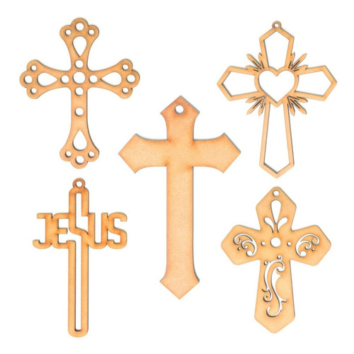 Cruz Mdf Recuerdo Bautizo Primera Comunión 20cm (pack 36)