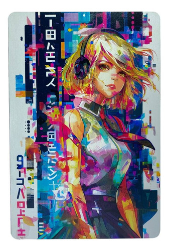 Cuadro Anime Cyberpunk Girl Mdf 6mm 20x30 Impresión Directa