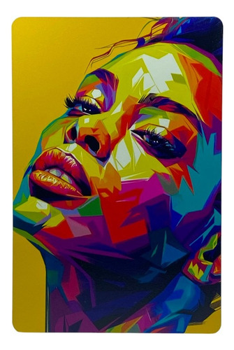 Cuadro Pop Art Rostro Mujer Impresión Mdf 3mm 20x30 Cm M01