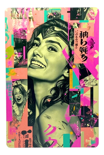 Cuadro Retro Mujer Maravilla Impresión Directa Mdf 3mm 20x30