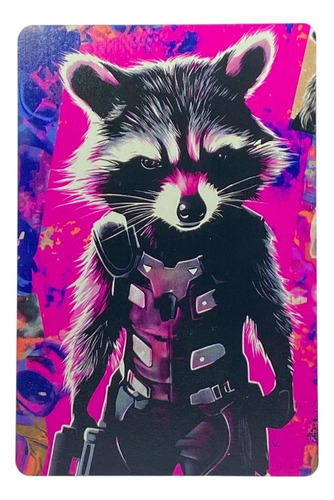 Cuadro Rocket Raccoon 20x30 Impresión Directa En Mdf 6mm M01