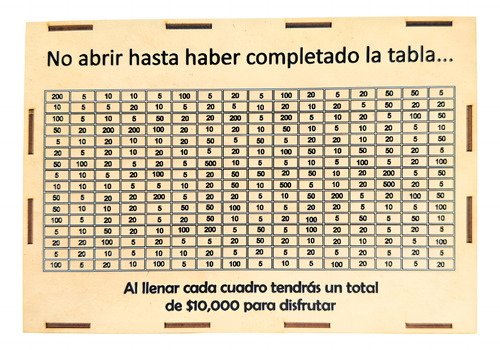 Alcancía Caja Meta 10 Mil Reto De Ahorro Dinero Finanzas Mdf