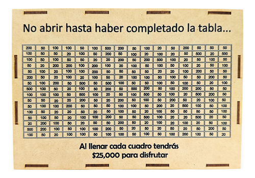 Alcancía Caja Meta 25 Mil Reto De Ahorro Dinero Finanzas Mdf