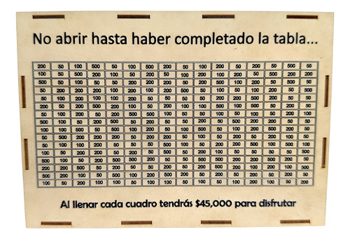Alcancía Caja Meta 45 Mil Reto De Ahorro Dinero Finanzas Mdf