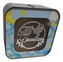 Caja Buzón Sobres Alcancía Baby Shower Plata Impreso