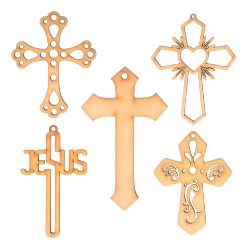 Cruz Mdf Recuerdo Bautizo Primera Comunión  - Pack 50