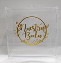 Caja Buzón Sobres Alcancía Nuestra Boda Oro Acrílico