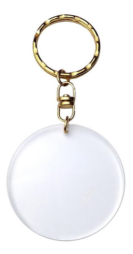 Llaveros Acrilico Redondos 30 Piezas Herraje Color Oro 6cm