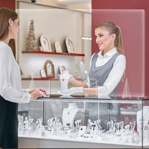 Mampara De Protección Acrílico 120x80cm Ventana 30x10 Cm