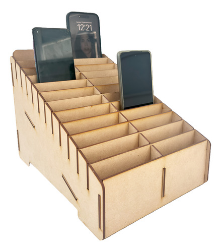 Caja Organizador Exhibidor Mdf Para 24 Teléfono Celular