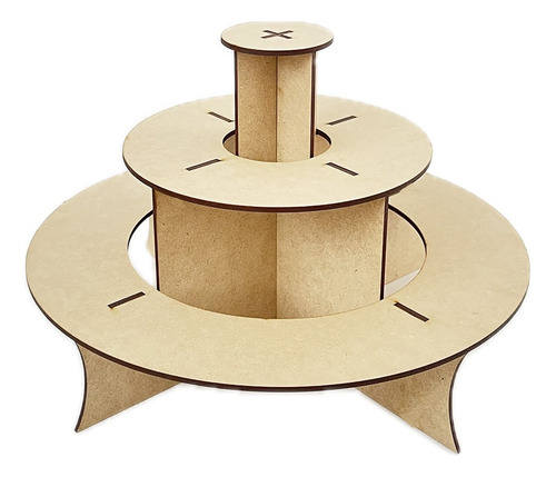 Base Circular 3 Niveles Para Mesa De Dulces Candy Bar Mdf