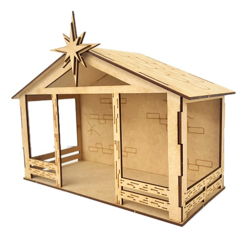 Nacimiento Navideño Pesebre Niño Dios Decoración Mdf 15cm