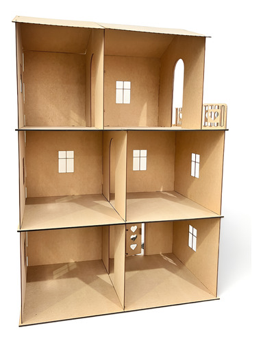 Casa De Muñecas Para Barbie Grande 3 Pisos Ventana Normal