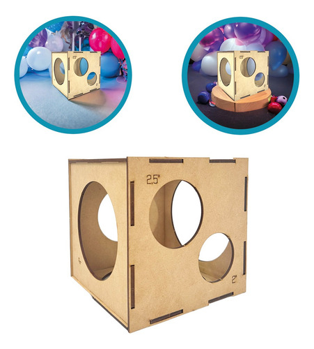 Calibrador De Globo Mdf 7 Medidas Económico 15x15 (pack 20)