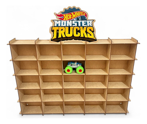 Exhibidor Carritos 25 Monster Truck O Monster Jam A Color Marrón Claro