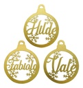 Kit 5 Esferas Navidad Personalizada Nombre Color Oro 10cm