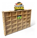Exhibidor Carritos 25 Monster Truck O Monster Jam - Con Tapa Marrón Claro