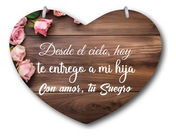 Letrero Pajes Boda Diseño Corazón 40x30cm Decoración I1