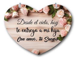 Letrero Pajes Boda Diseño Corazón 40x30cm Decoración A1