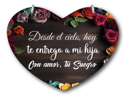 Letrero Pajes Boda Diseño Corazón 40x30cm Decoración B1