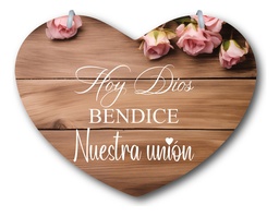 Letrero Pajes Boda Diseño Corazón 40x30cm Decoración J6