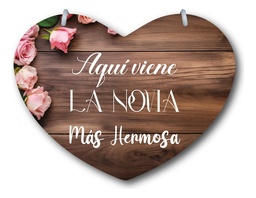 Letrero Pajes Boda Diseño Corazón 40x30cm Decoración I7