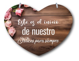 Letrero Pajes Boda Diseño Corazón 40x30cm Decoración I5