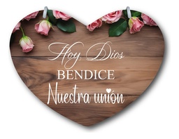 Letrero Pajes Boda Diseño Corazón 40x30cm Decoración H6