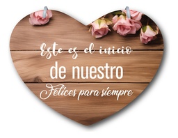 Letrero Pajes Boda Diseño Corazón 40x30cm Decoración J5