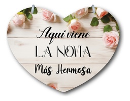 Letrero Pajes Boda Diseño Corazón 40x30cm Decoración L7