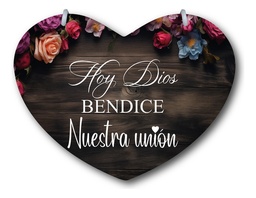 Letrero Pajes Boda Diseño Corazón 40x30cm Decoración C6