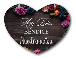 Letrero Pajes Boda Diseño Corazón 40x30cm Decoración D6