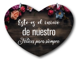 Letrero Pajes Boda Diseño Corazón 40x30cm Decoración C5