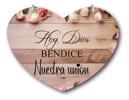 Letrero Pajes Boda Diseño Corazón 40x30cm Decoración E6