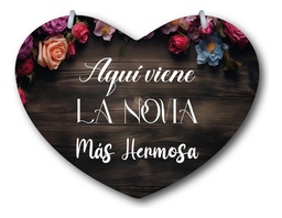 Letrero Pajes Boda Diseño Corazón 40x30cm Decoración C7