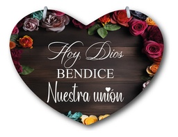 Letrero Pajes Boda Diseño Corazón 40x30cm Decoración B6