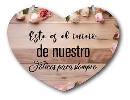 Letrero Pajes Boda Diseño Corazón 40x30cm Decoración E5