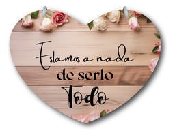 Letrero Pajes Boda Diseño Corazón 40x30cm Decoración E3
