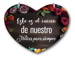 Letrero Pajes Boda Diseño Corazón 40x30cm Decoración B5